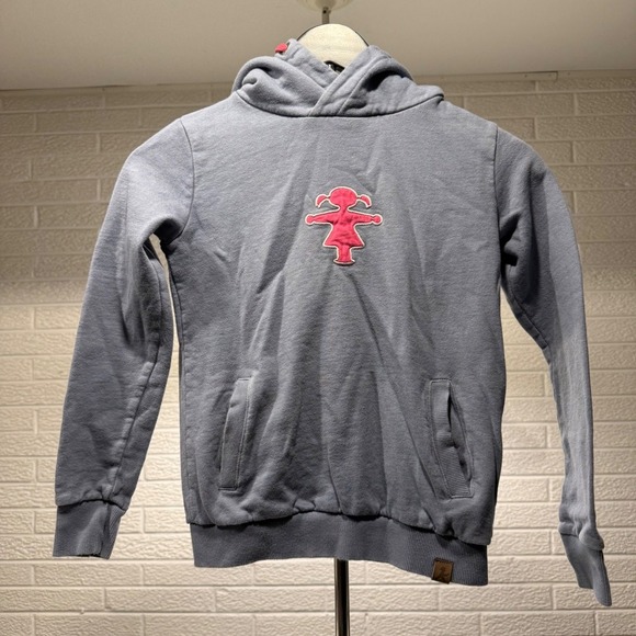Ampelmann Other - Ampelmann Kids Gray Hoodie with Pink Girl Logo Kangaroo Pocket‎ Organic Cotton
